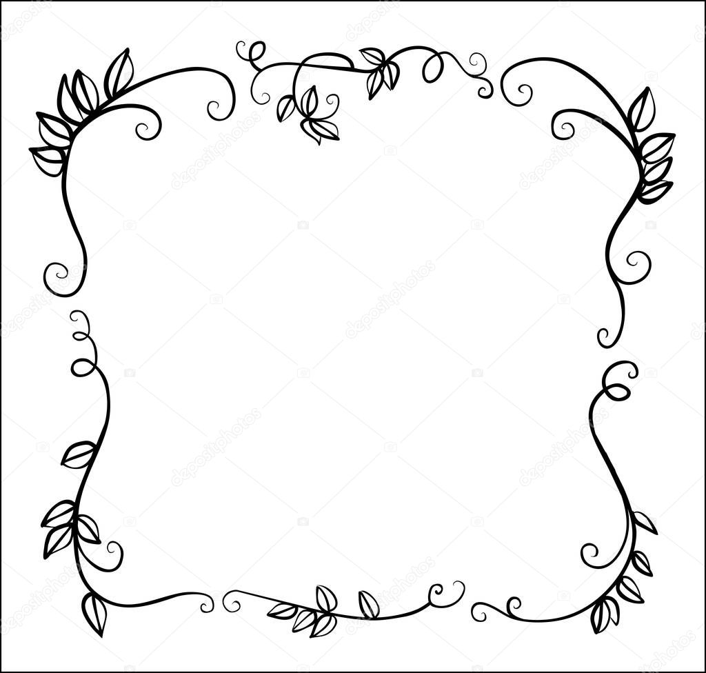 frame with a clean middle and ornament peas leaflets