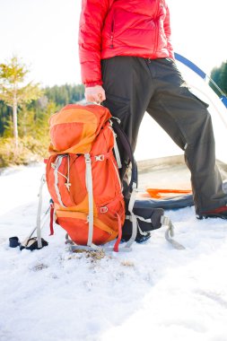 Bir turist çadırın standları.