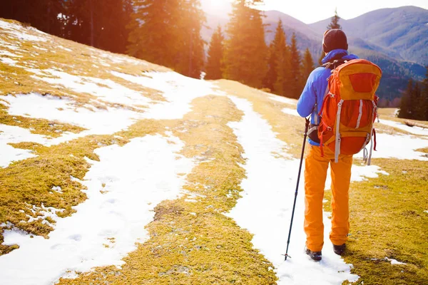 Man Hiking in nature.