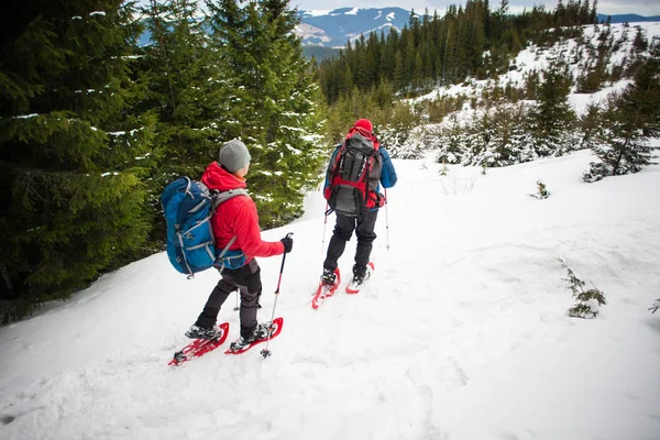 Two climbers in the mountains in winter. — Stock Photo, Image