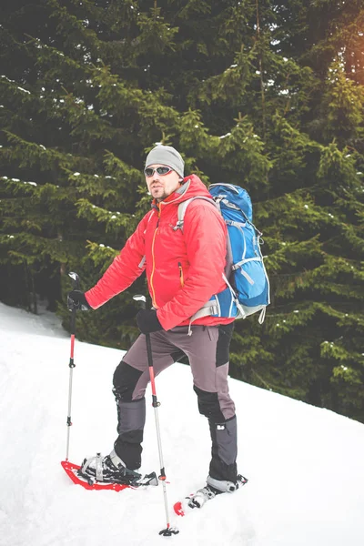 Dağcı kış dağlarda.