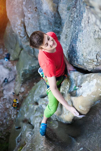 Extreme sports on the rocks. — Stock Photo, Image