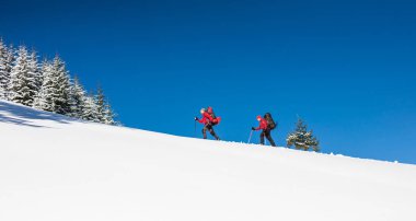 İki dağcı dağda vardır.
