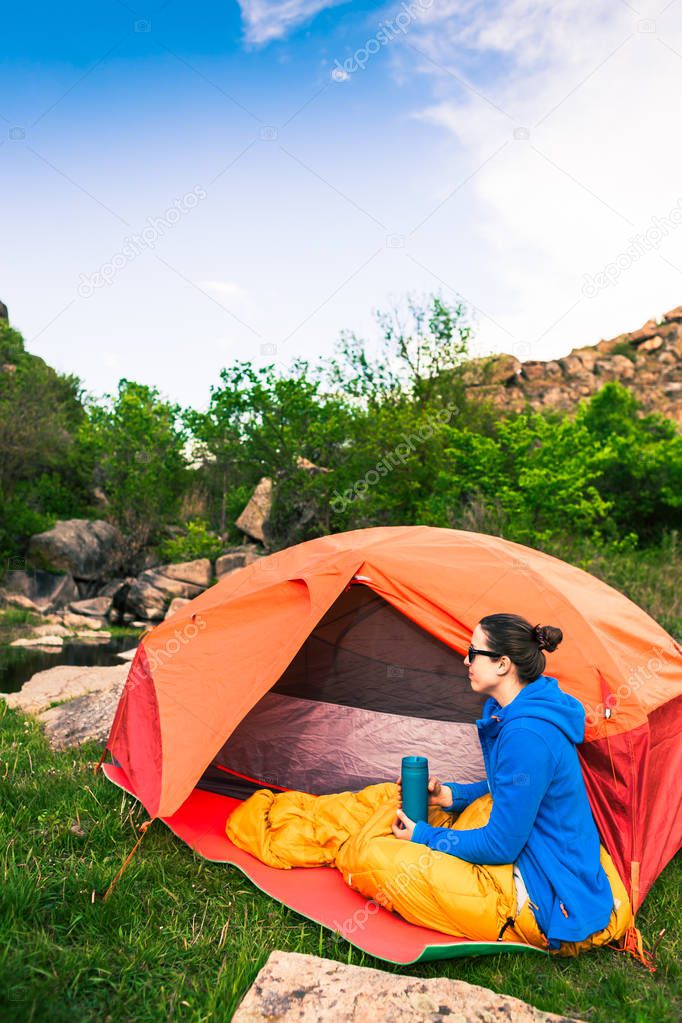 Camping in the mountains.