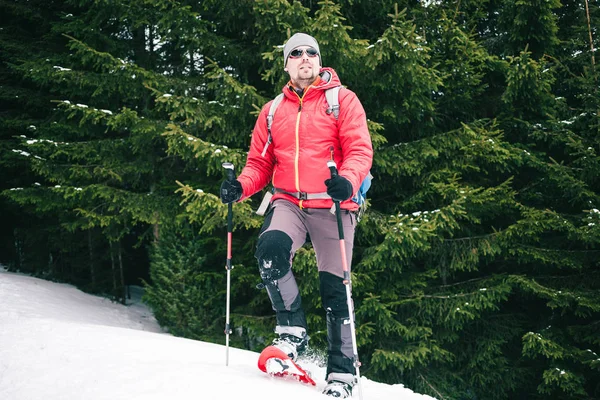 Dağcı kış dağlarda.