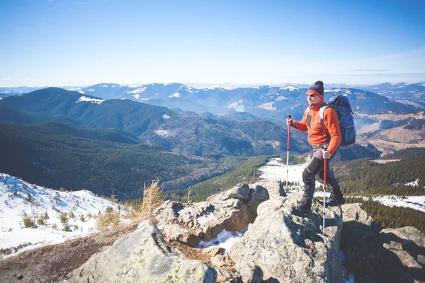 Climber on top. — Stock Photo, Image