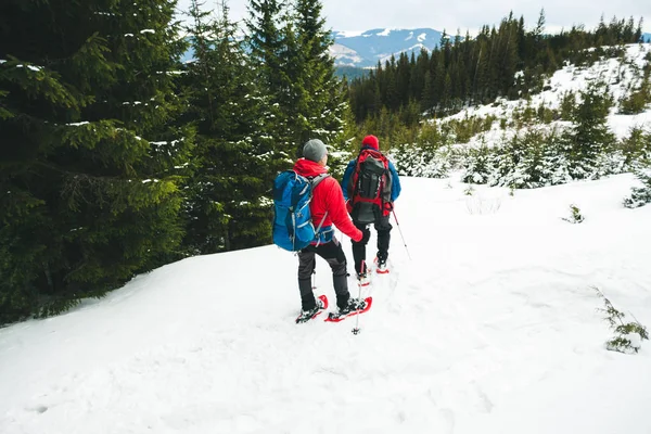 Dos escaladores en invierno . — Foto de Stock