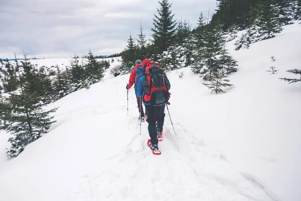 Dois alpinistas no inverno . — Fotografia de Stock