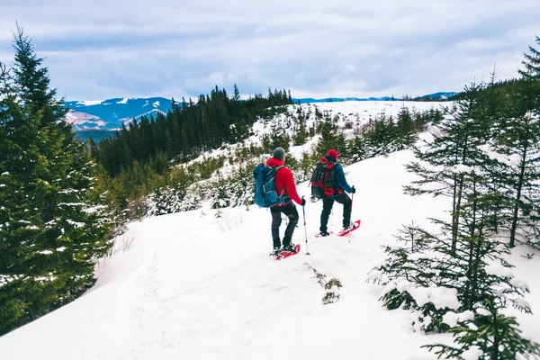 两名登山者在冬天. — 图库照片