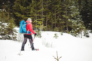 Dağcı kış dağlarda.