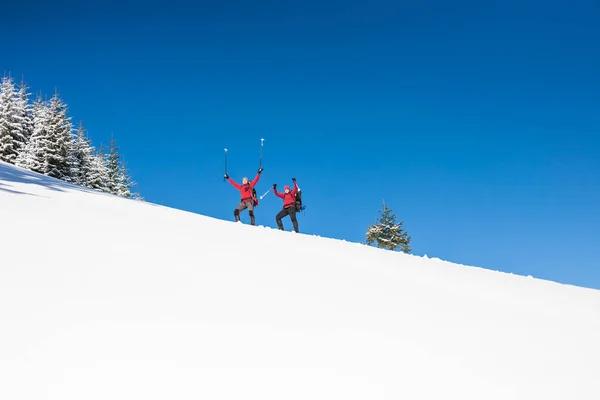 Due scalatori sono in montagna . — Foto Stock