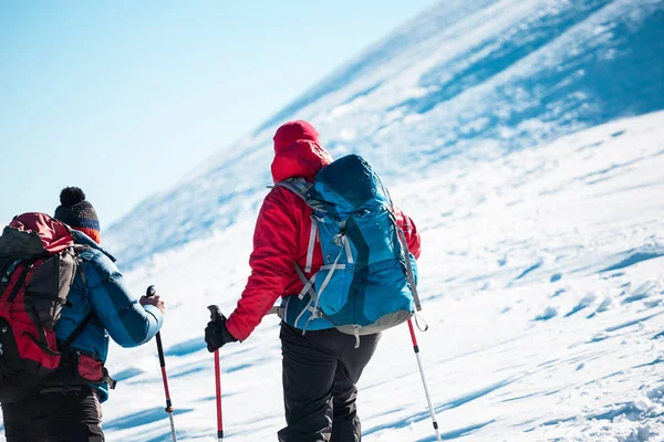 Two friends in the mountains. — Stock Photo, Image