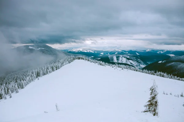 Zimowy krajobraz w górach. — Zdjęcie stockowe