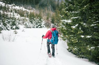 Dağcı kış dağlarda.