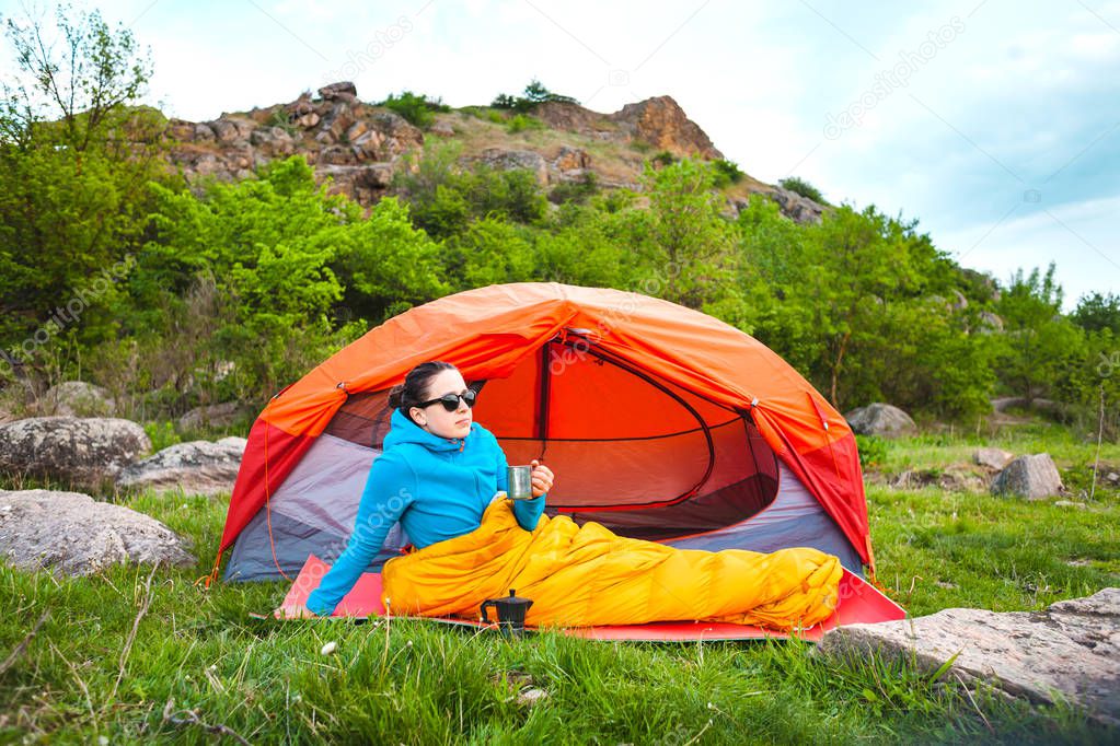 Camping in the mountains.