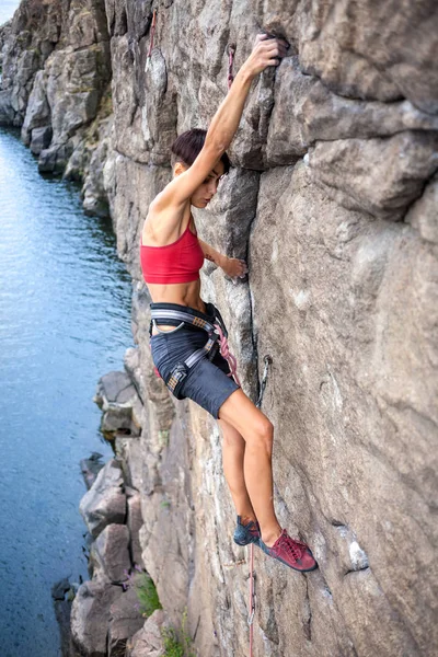 水の上の登山家 — ストック写真