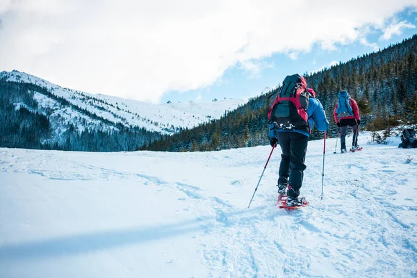 Deux alpinistes sont dans les montagnes . — Photo