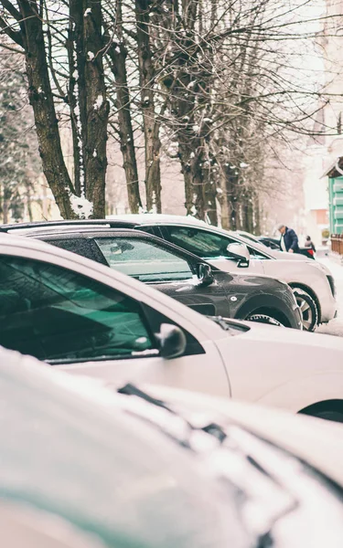 Inverno cidade estacionamento . — Fotografia de Stock