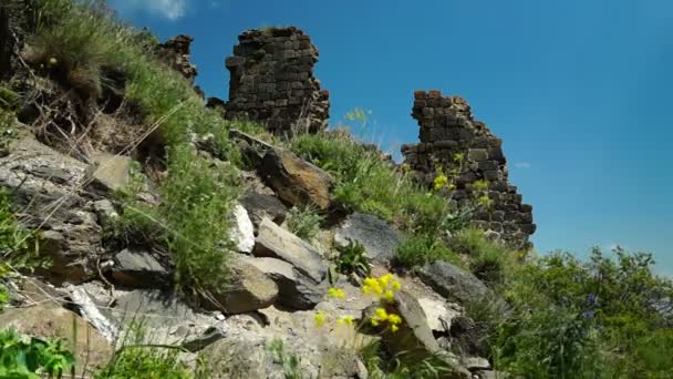 Ruins of the ancient fortress — Stock Video