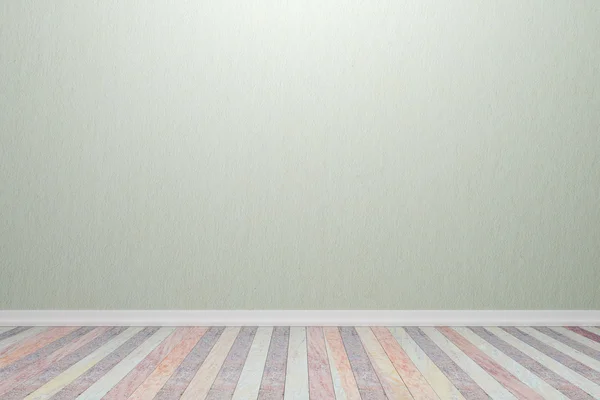 Leer innen Holzraum weiße Lichtfarben Wand und Boden, für Stockfoto