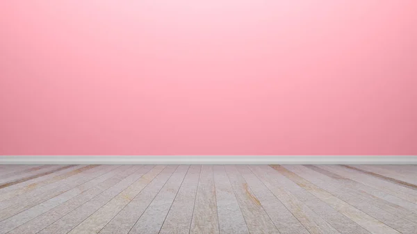 Üres belső rózsaszín szoba fa padló, jelenleg a pro — Stock Fotó