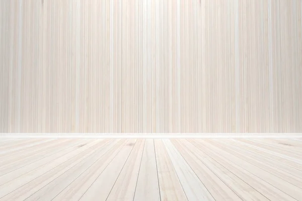 Quarto interior vazio com parede de madeira e piso, para exibição de y — Fotografia de Stock