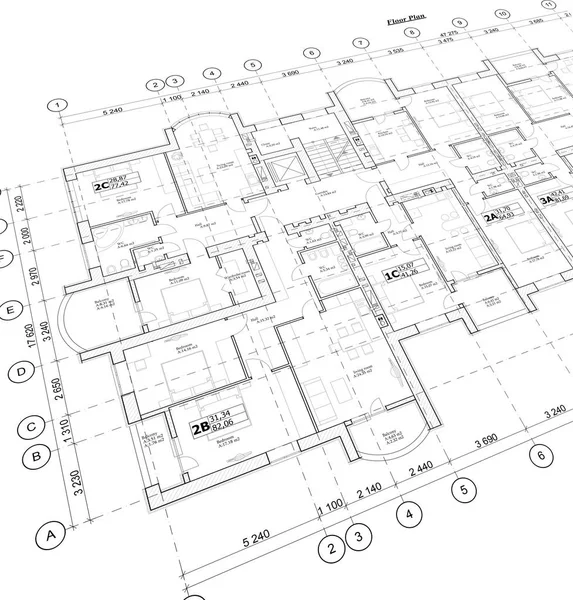 Detailed architectural plan, perspective view