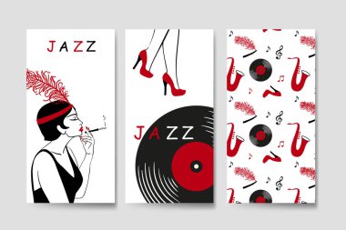 Retro parti davetiye 1920'ler tarzında. Vektör çizim.