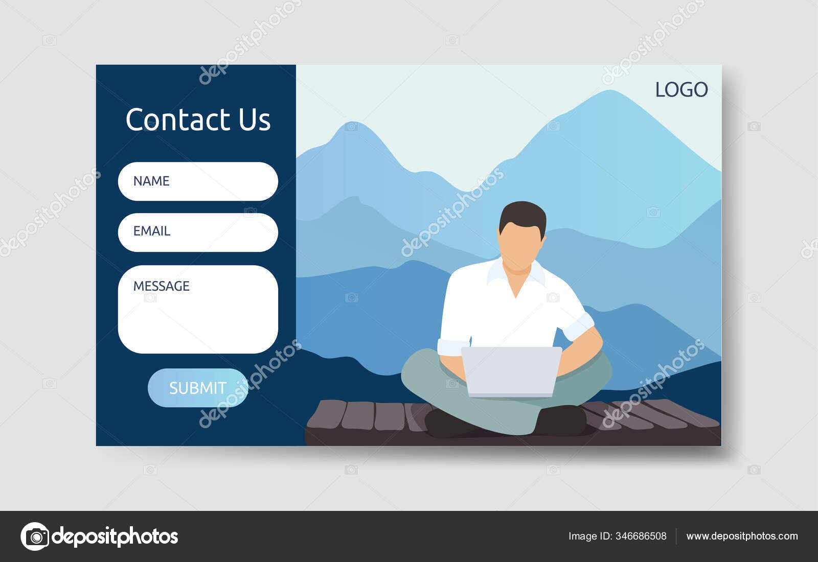 Contact Form Template Web Landing Page Online Customer Support