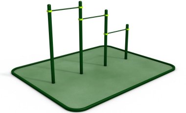 Paralel Bar Spor, egzersiz için zemin. 3D render.