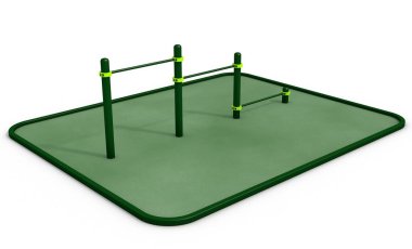 Paralel Bar Spor, egzersiz için zemin. 3D render.