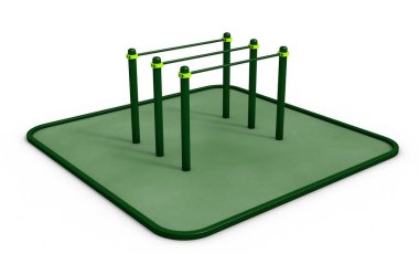 Paralel Bar Spor, egzersiz için zemin. 3D render.