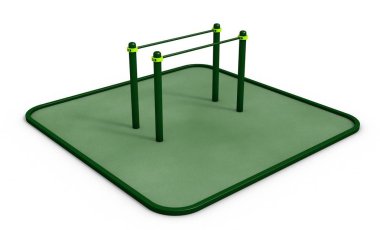 Paralel Bar Spor, egzersiz için zemin. 3D render.