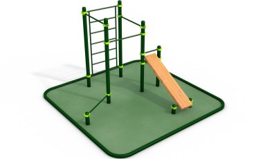 Paralel Bar Spor, egzersiz için zemin. 3D render.