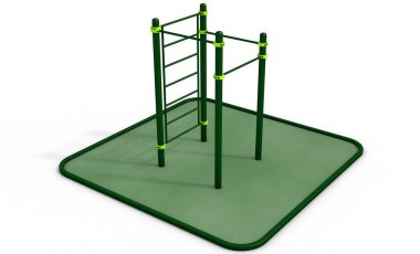 Paralel Bar Spor, egzersiz için zemin. 3D render.