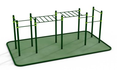 Paralel Bar Spor, egzersiz için zemin. 3D render.