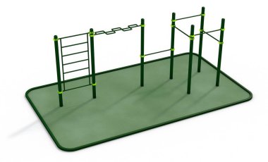 Paralel Bar Spor, egzersiz için zemin. 3D render.