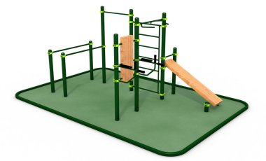 Paralel Bar Spor, egzersiz için zemin. 3D render.