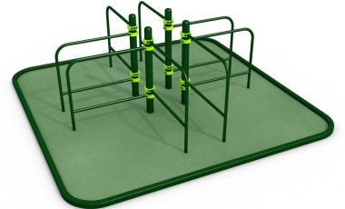 Paralel Bar Spor, egzersiz için zemin. 3D render.