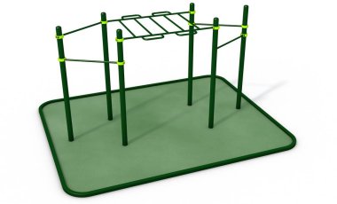 Paralel Bar Spor, egzersiz için zemin. 3D render.