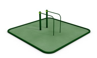 Paralel Bar Spor, egzersiz için zemin. 3D render.
