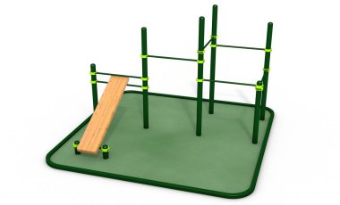 Paralel Bar Spor, egzersiz için zemin. 3D render.