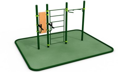 Paralel Bar Spor, egzersiz için zemin. 3D render.