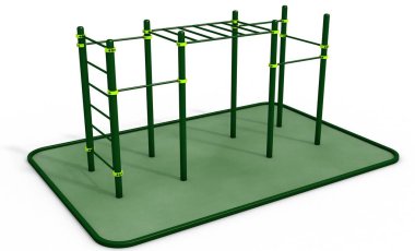 Paralel Bar Spor, egzersiz için zemin. 3D render.