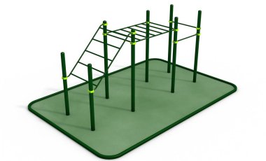 Paralel Bar Spor, egzersiz için zemin. 3D render.
