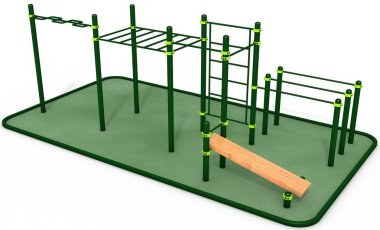 Paralel Bar Spor, egzersiz için zemin. 3D render.