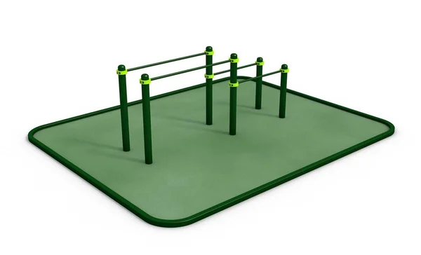 Paralel Bar Spor, egzersiz için zemin. 3D render.
