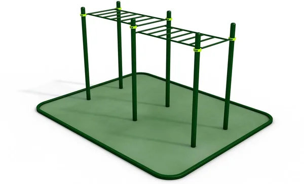 Paralel Bar Spor, egzersiz için zemin. 3D render.