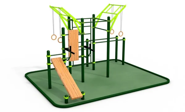 Parallel bars at sports ground for workout. 3D rendering. — Stock Photo, Image