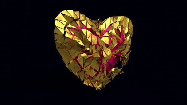 Buon San Valentino. Cuore d'oro . — Video Stock